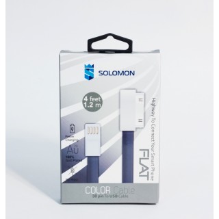 Кабель для iPhone 4 Solomon (серый, 1.2m)